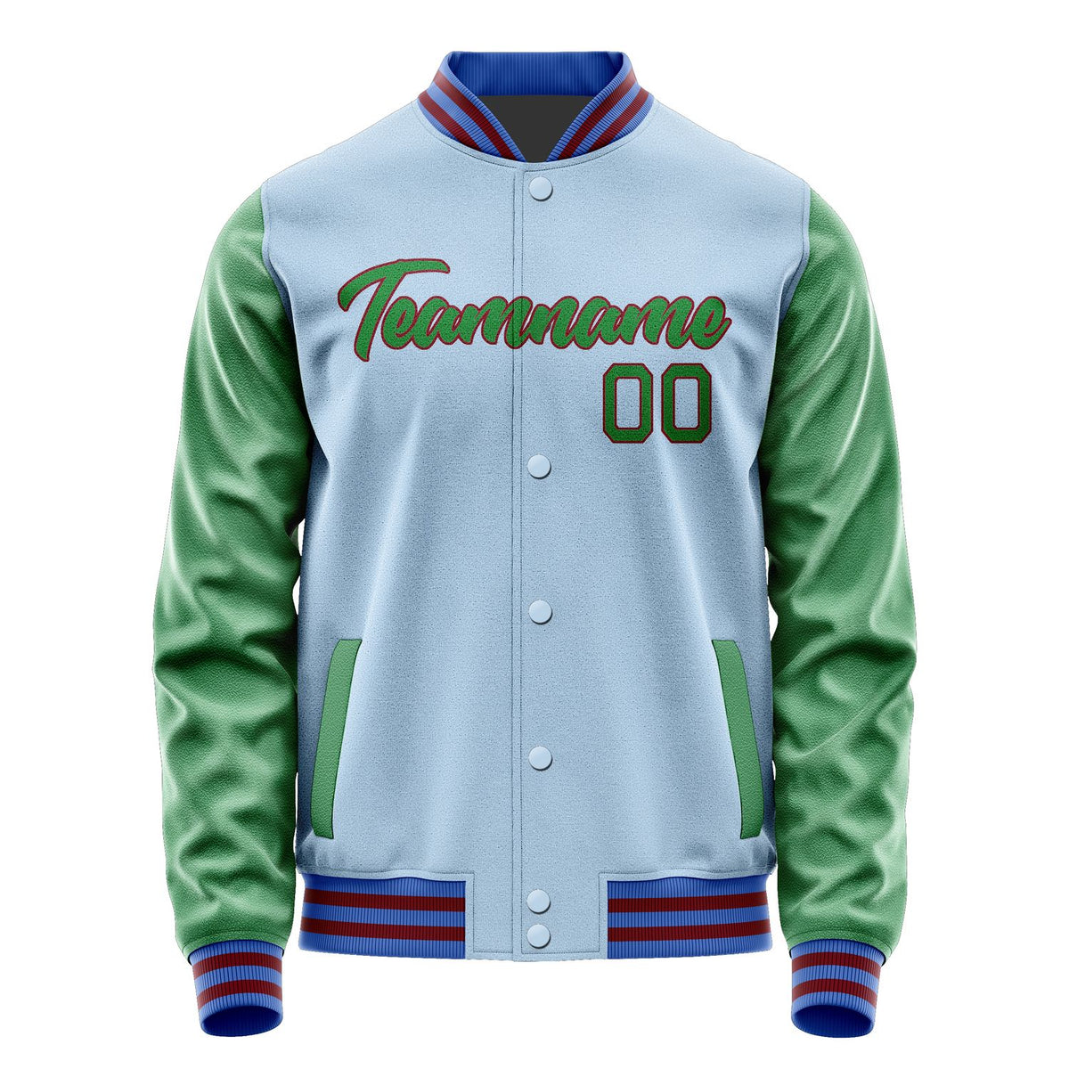 Custom Light Blue Emerald Green Jacket JA0808240915B21524