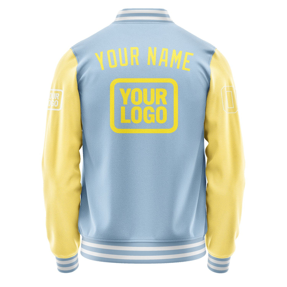 Custom Light Blue Light Yellow Jacket JA080826081818262618