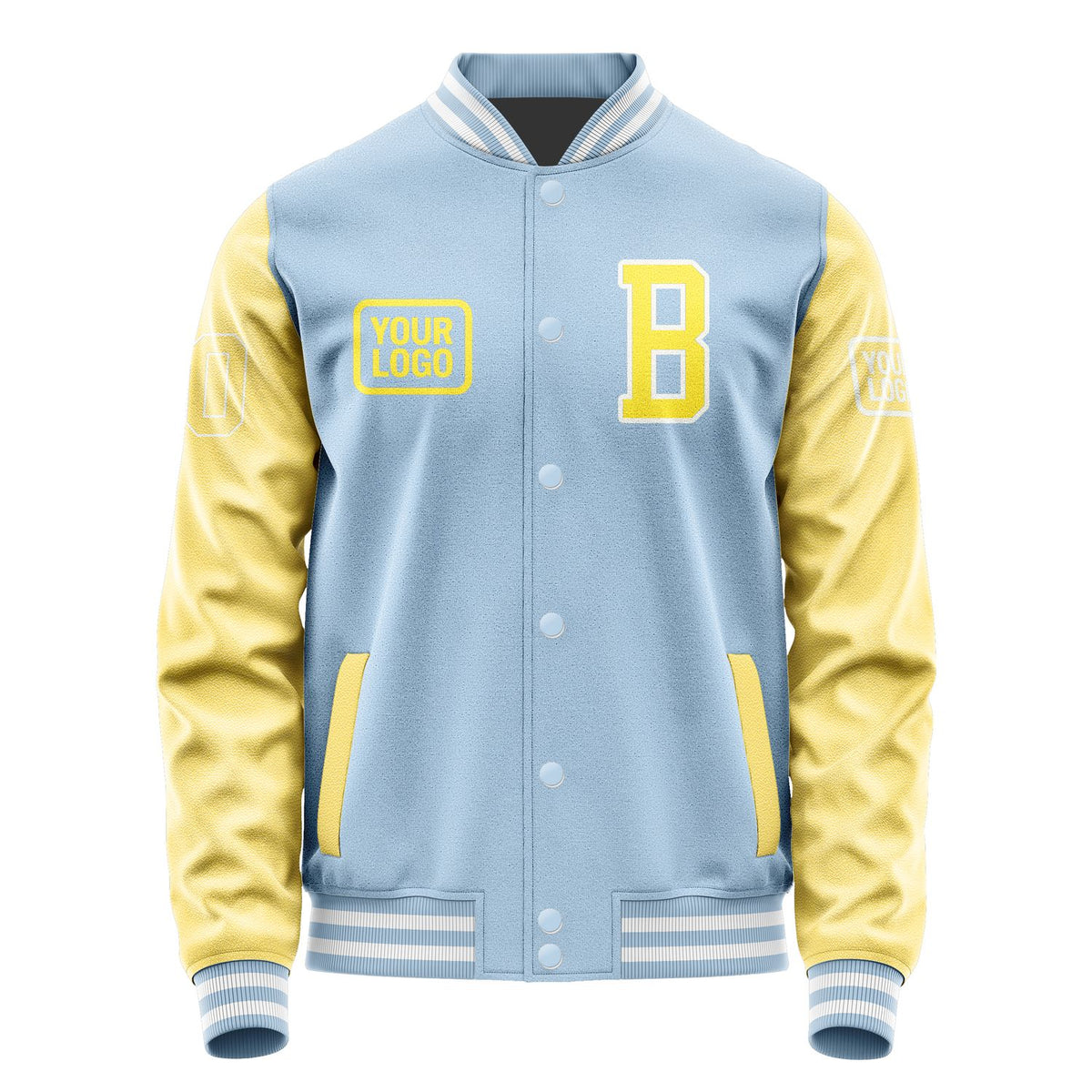 Custom Light Blue Light Yellow Jacket JA080826081818262618