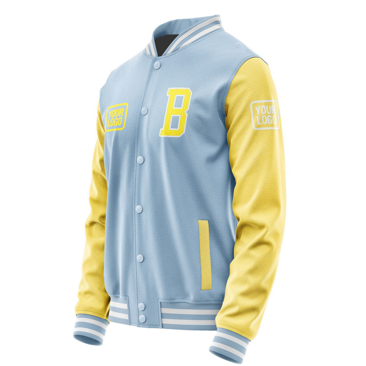 Custom Light Blue Light Yellow Jacket JA080826081818262618