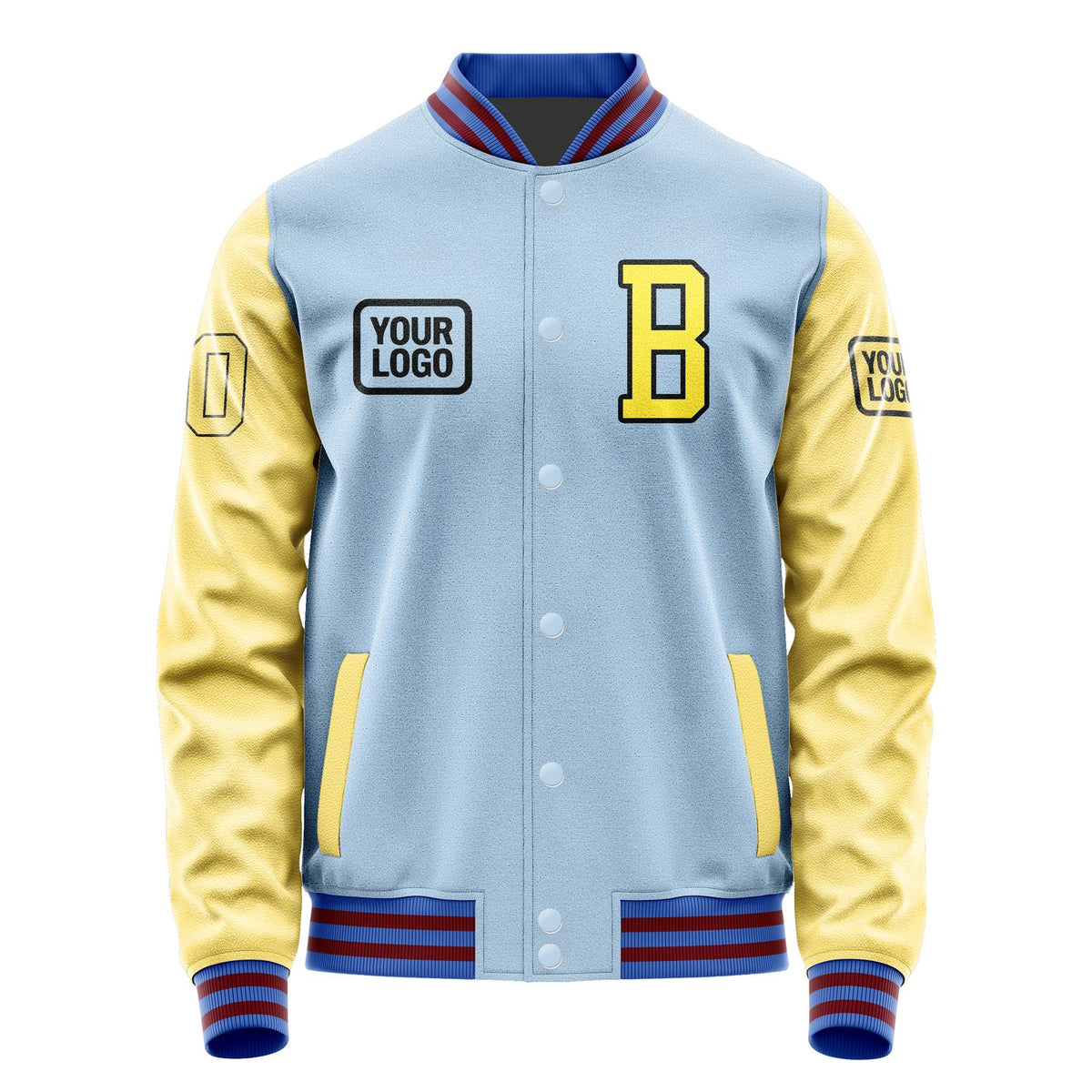 Custom Light Blue Light Yellow Jacket JA080826091517262617