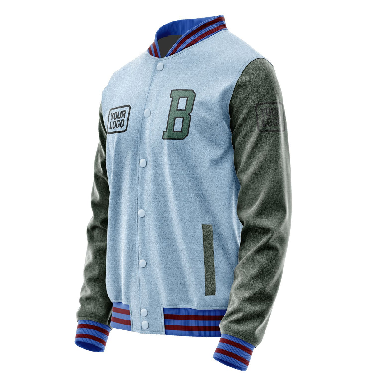 Custom Light Blue Blue Green Jacket JA080827091517272717