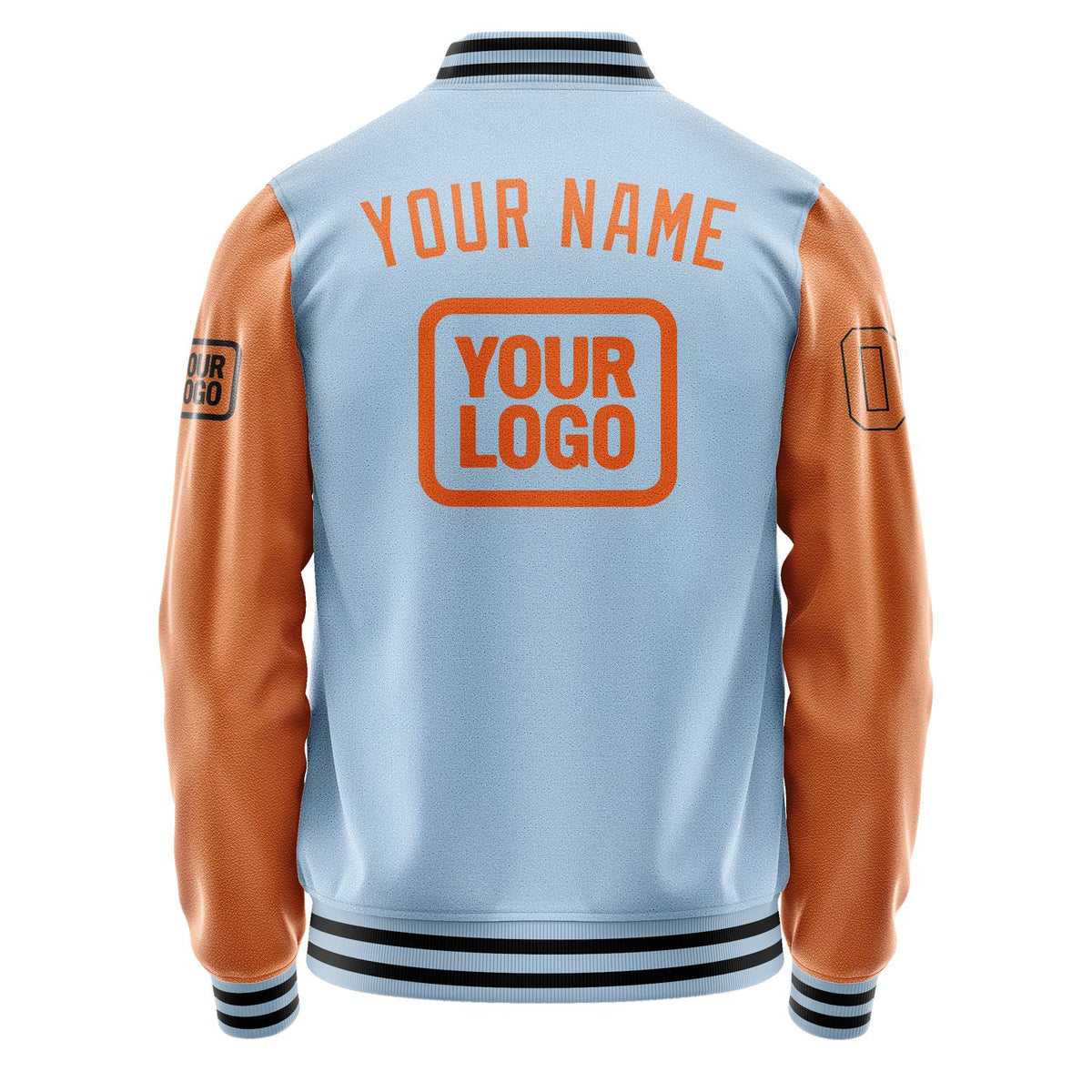 Custom Light Blue Orange Jacket JA080828081717282817