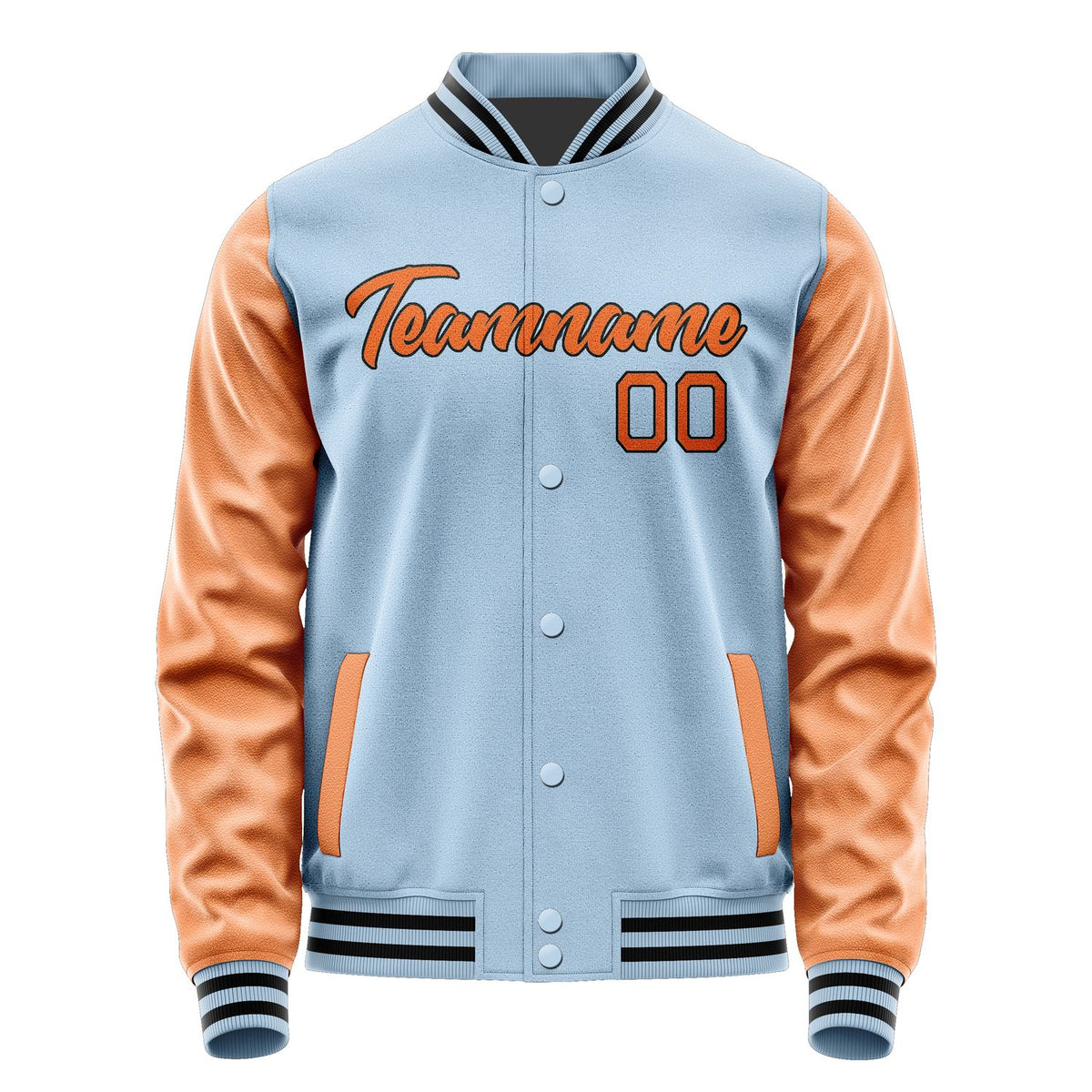 Custom Light Blue Orange Jacket JA0808280817B21728