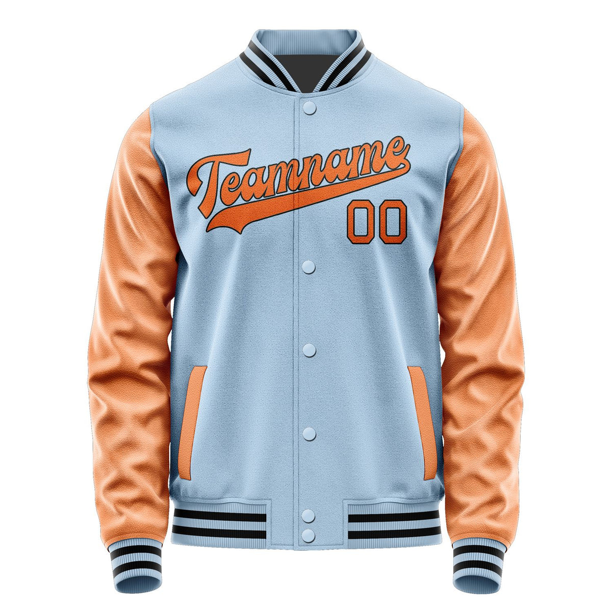 Custom Light Blue Orange Jacket JA0808280817B31728