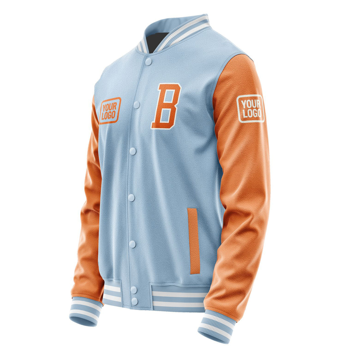 Custom Light Blue Orange Jacket JA080828081818282818