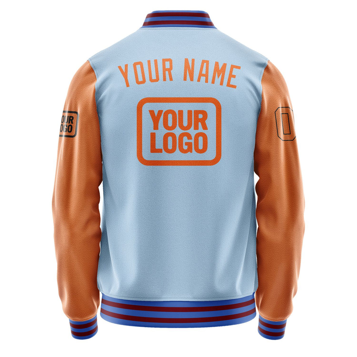 Custom Light Blue Orange Jacket JA080828091517282817