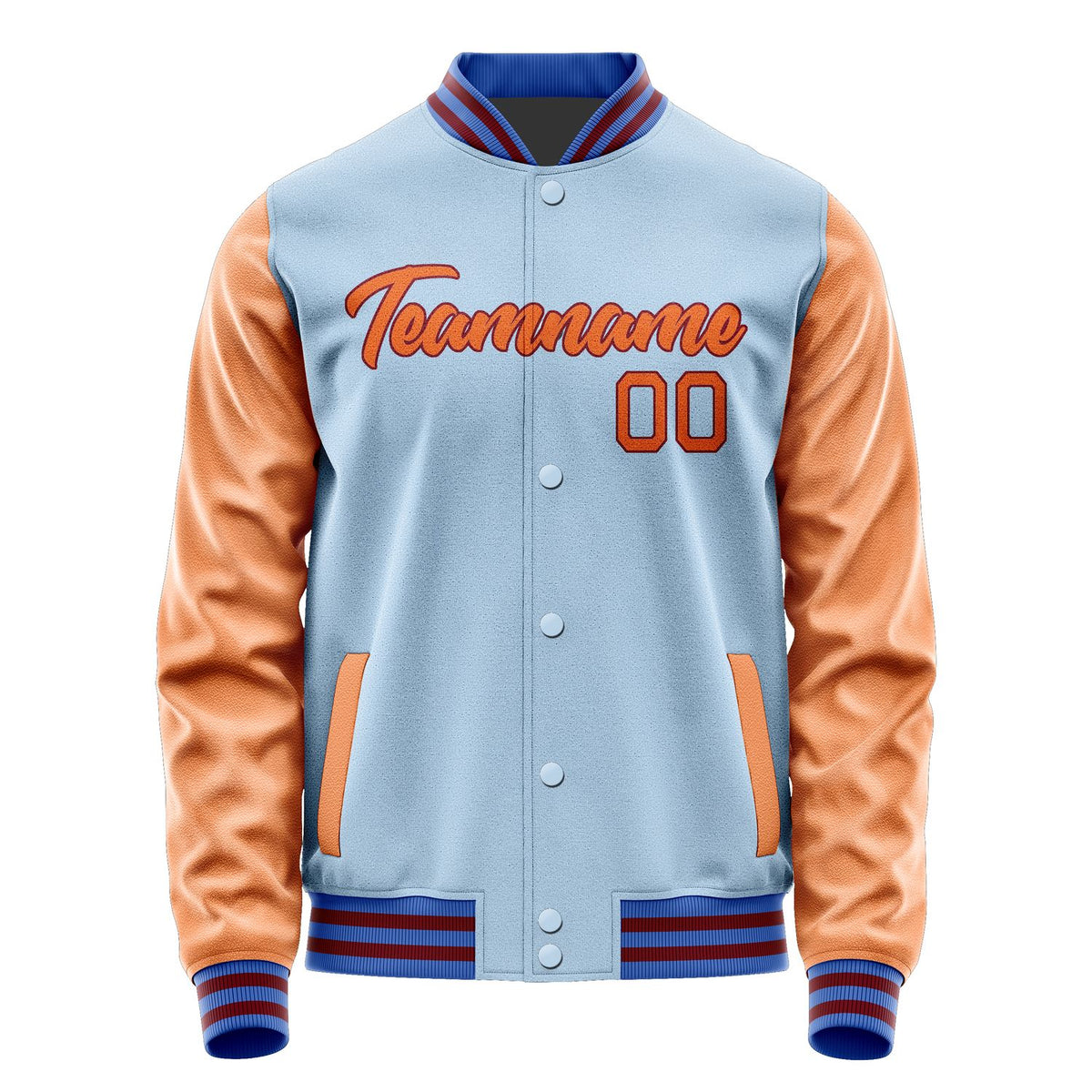 Custom Light Blue Orange Jacket JA0808280915B21528