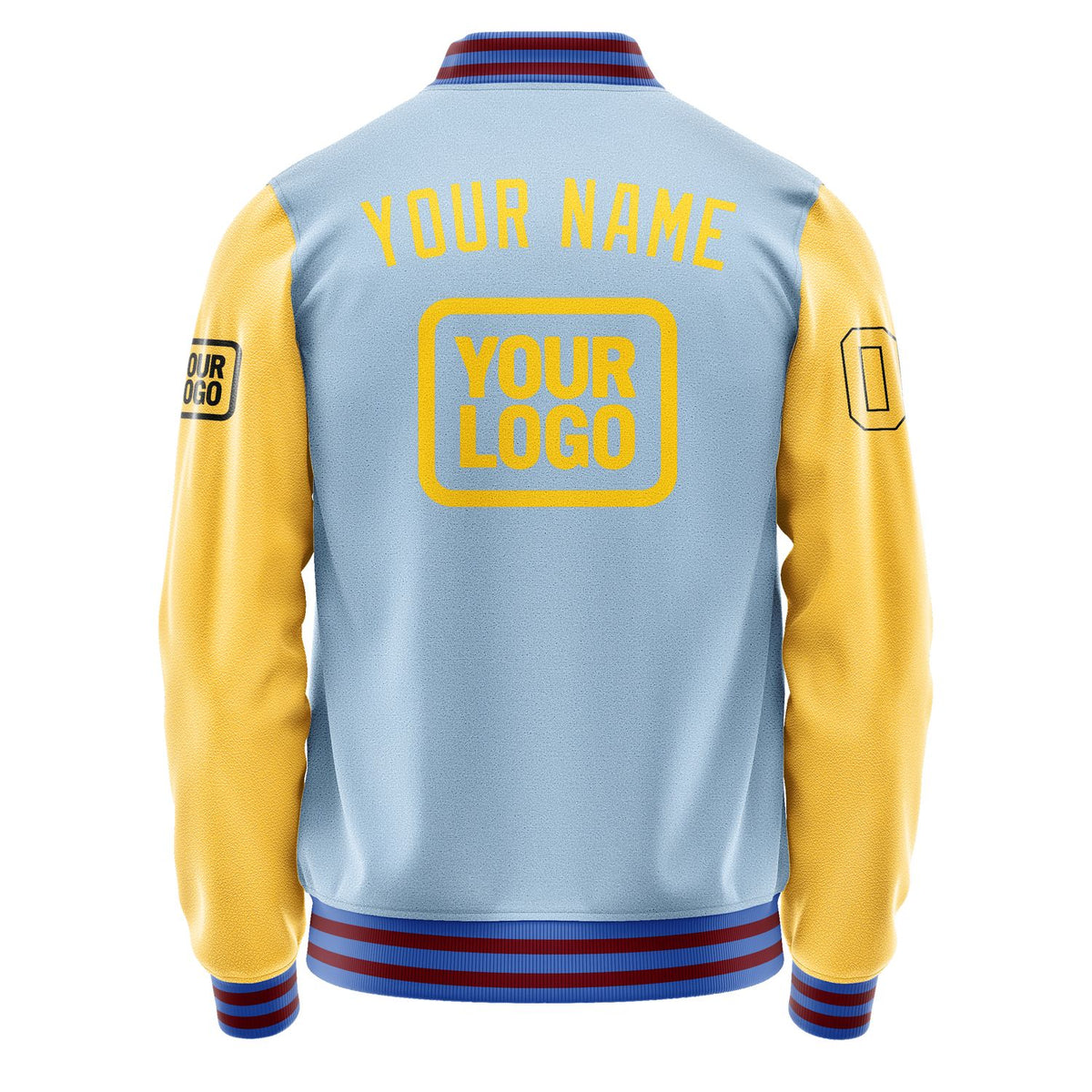 Custom Light Blue Gold Jacket JA080830091517303017