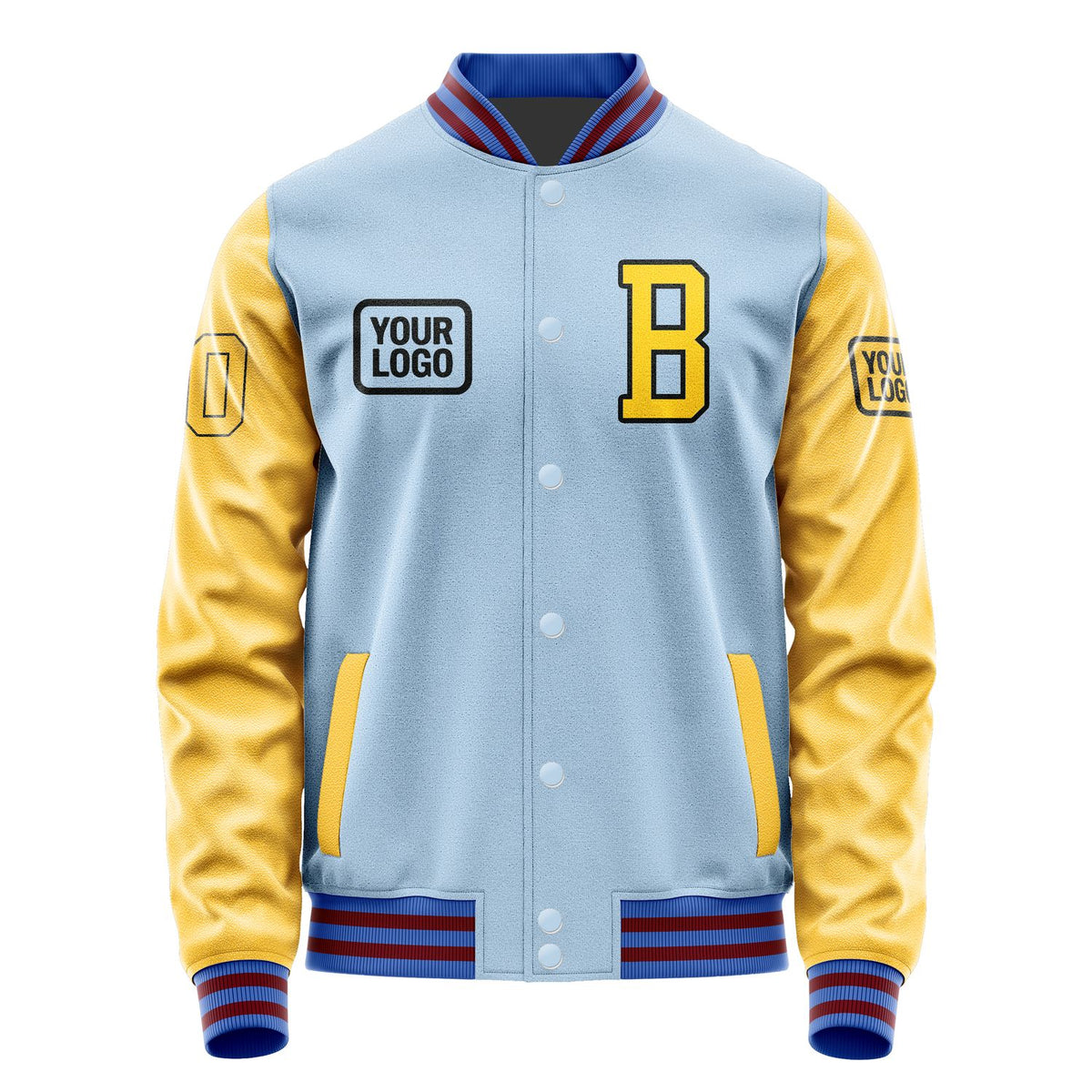 Custom Light Blue Gold Jacket JA080830091517303017