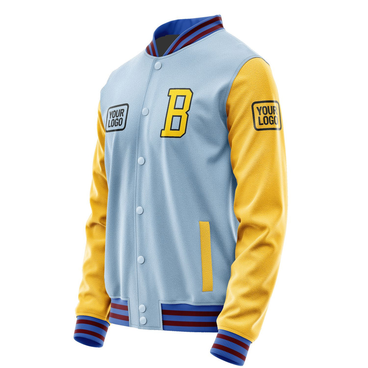 Custom Light Blue Gold Jacket JA080830091517303017