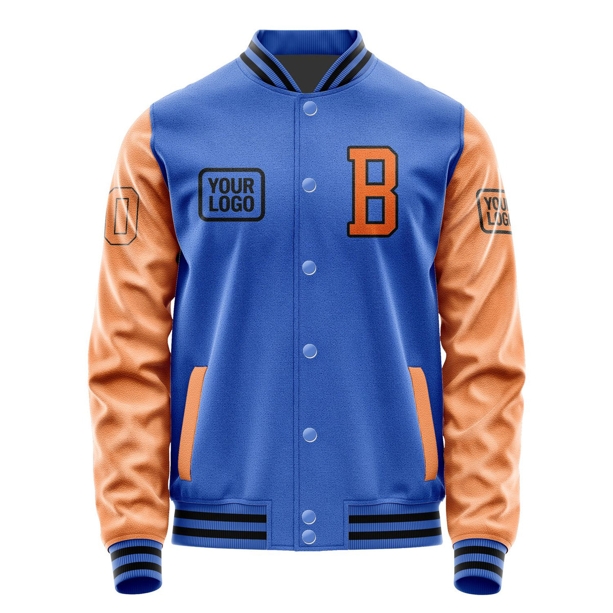 Custom Sky Blue Orange Jacket JA090928091717282817