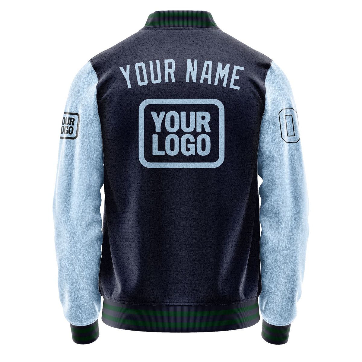 Custom Navy Light Blue Jacket JA111108110517080817