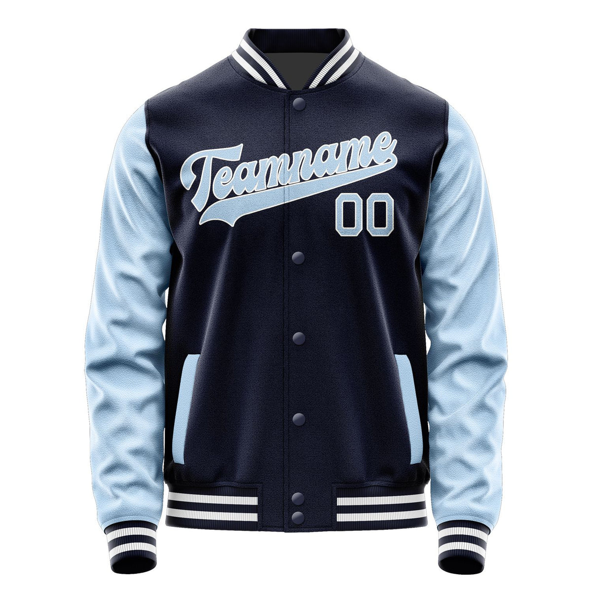 Custom Navy Light Blue Jacket JA1111081118B31808