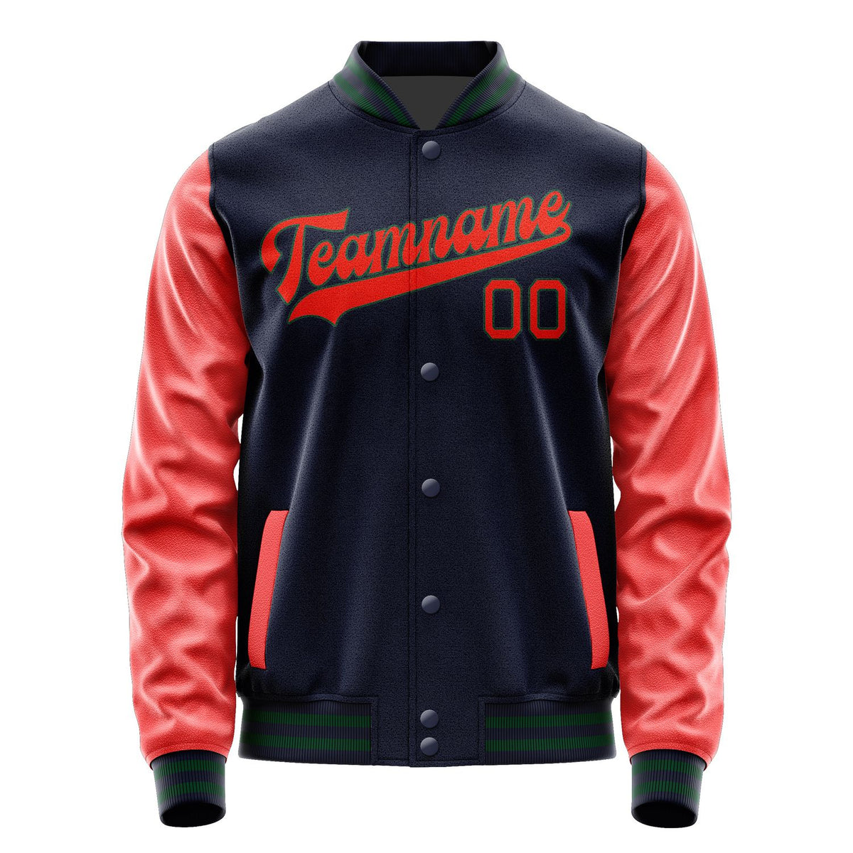 Custom Navy Orange Red Jacket JA1111121105B30512