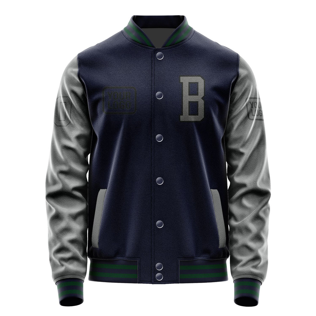 Custom Navy Dark Grey Jacket JA111120110517202017