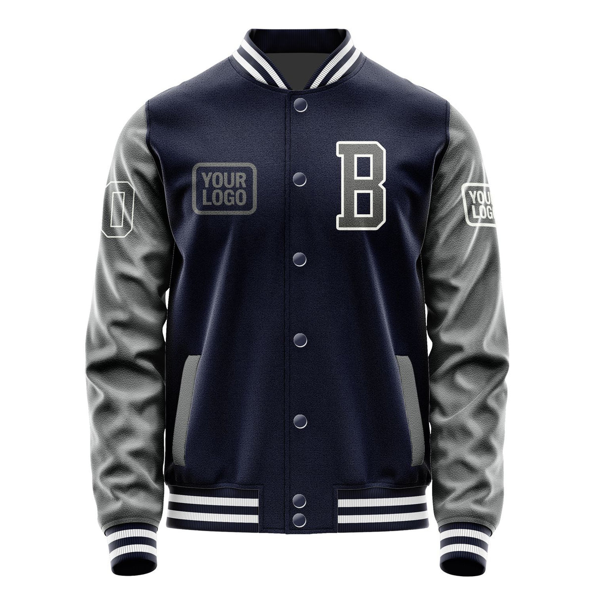 Custom Navy Dark Grey Jacket JA111120111818202018