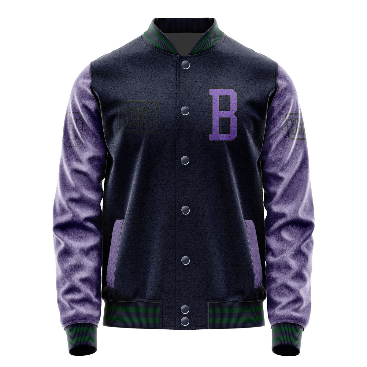 Custom Navy Light Purple Jacket JA111123110517232317