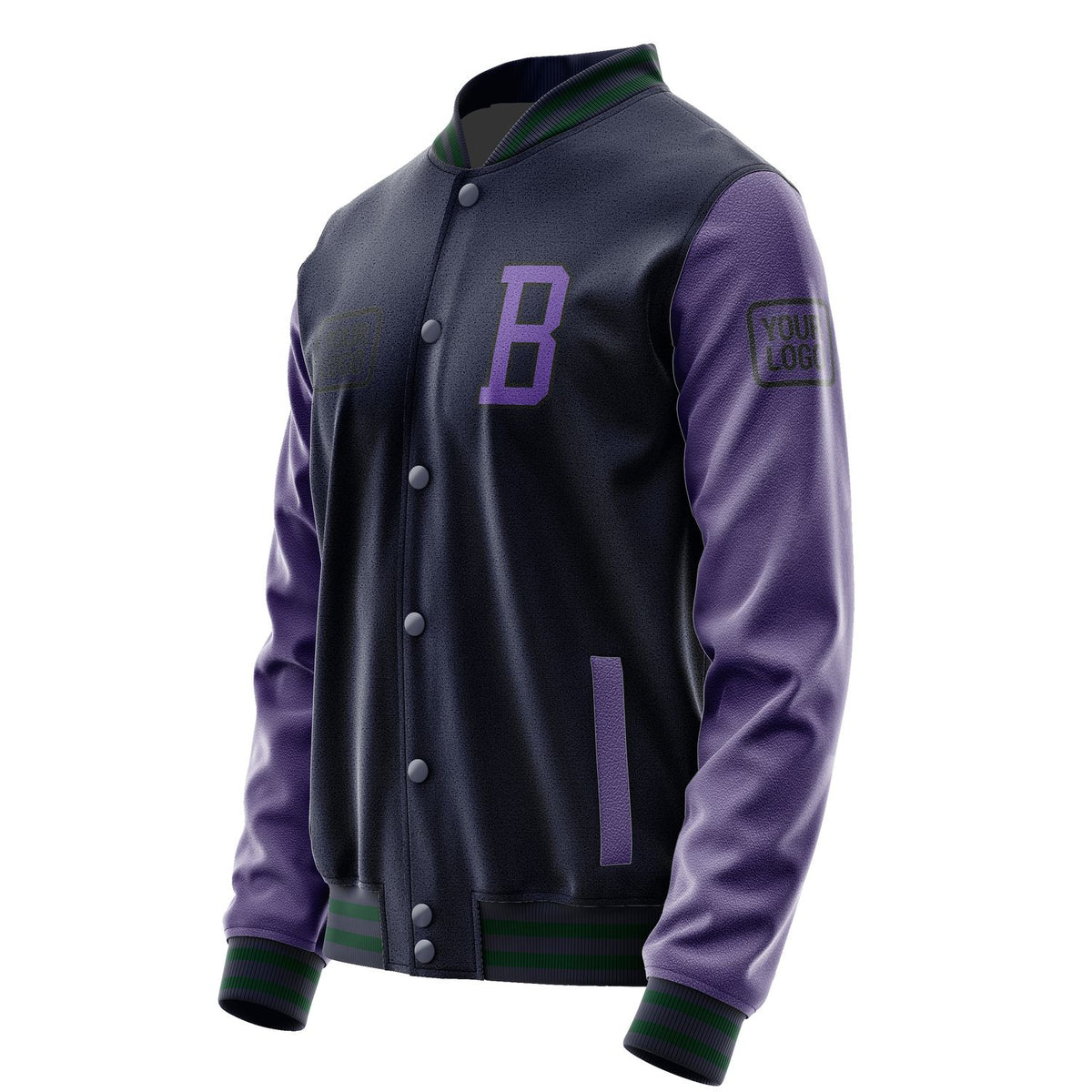 Custom Navy Light Purple Jacket JA111123110517232317