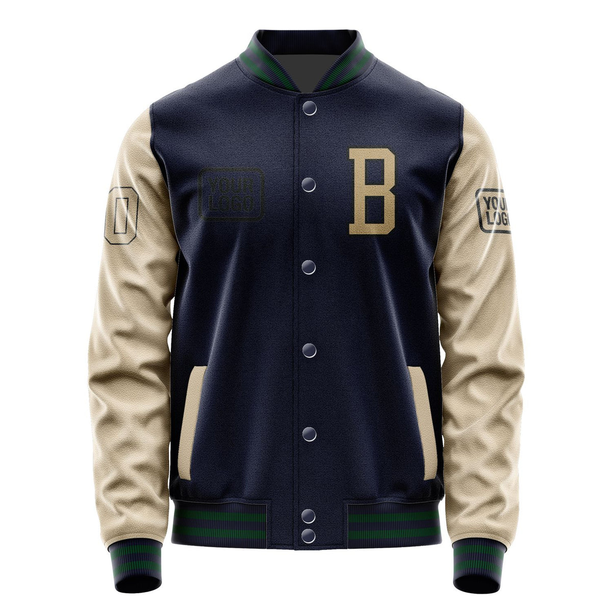 Custom Navy Light Khaki Jacket JA111125110517252517