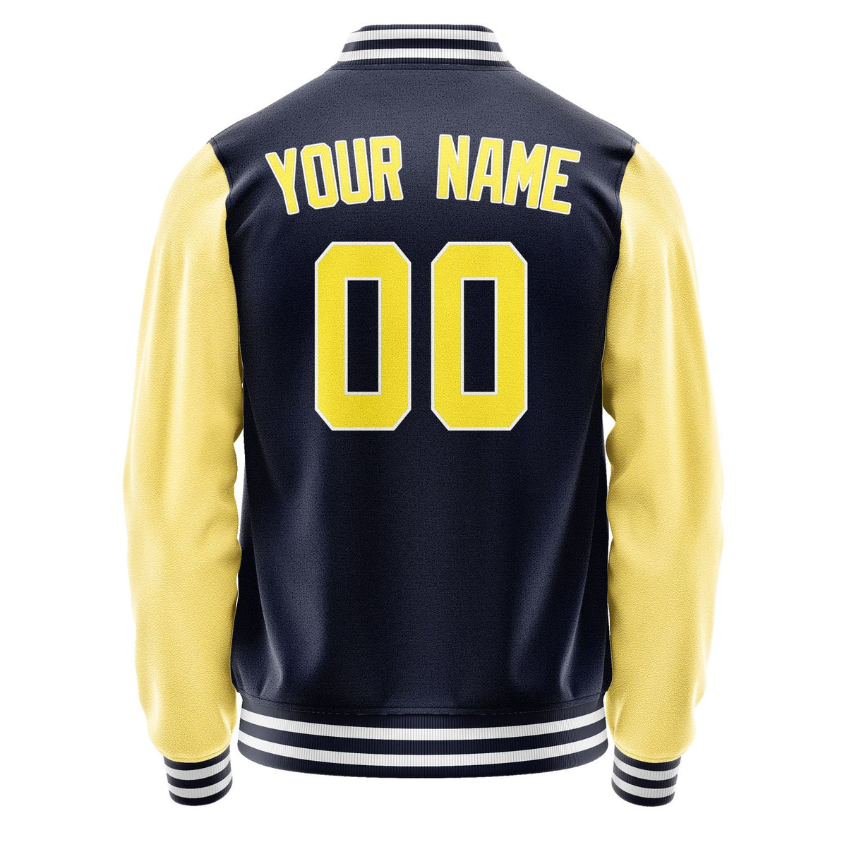 Custom Navy Light Yellow Jacket JA1111261118B31826