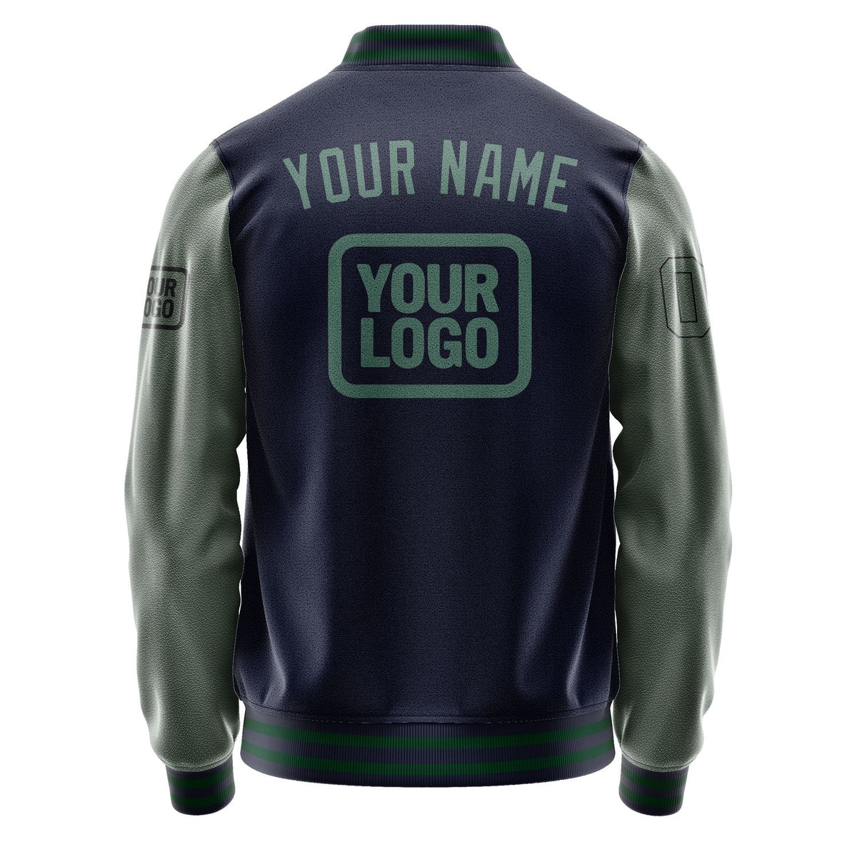 Custom Navy Blue Green Jacket JA111127110517272717