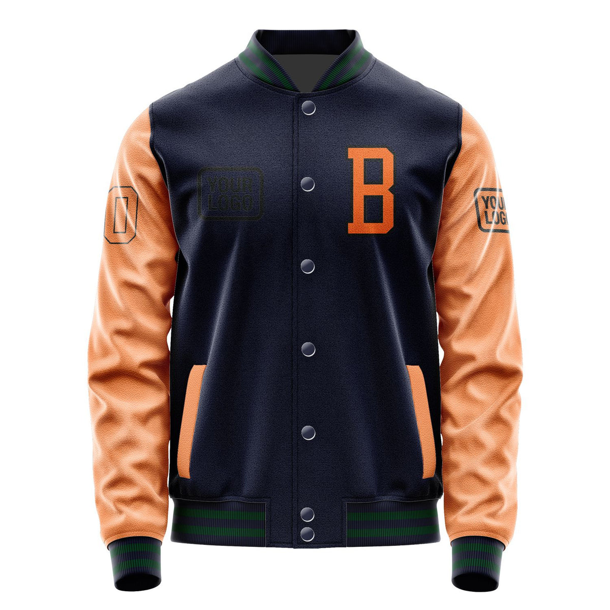 Custom Navy Orange Jacket JA111128110517282817