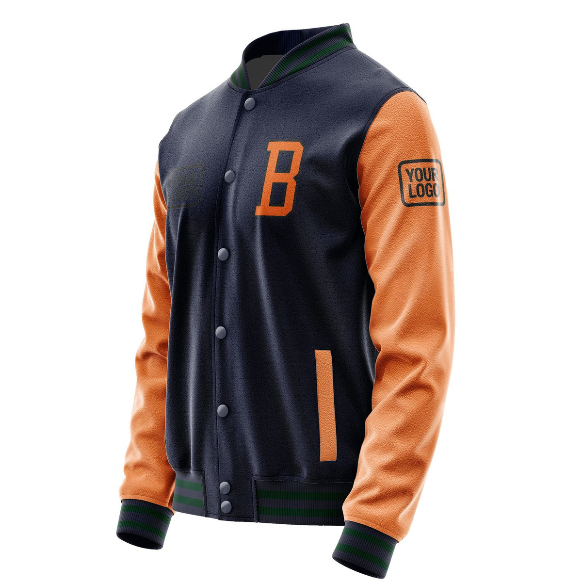 Custom Navy Orange Jacket JA111128110517282817