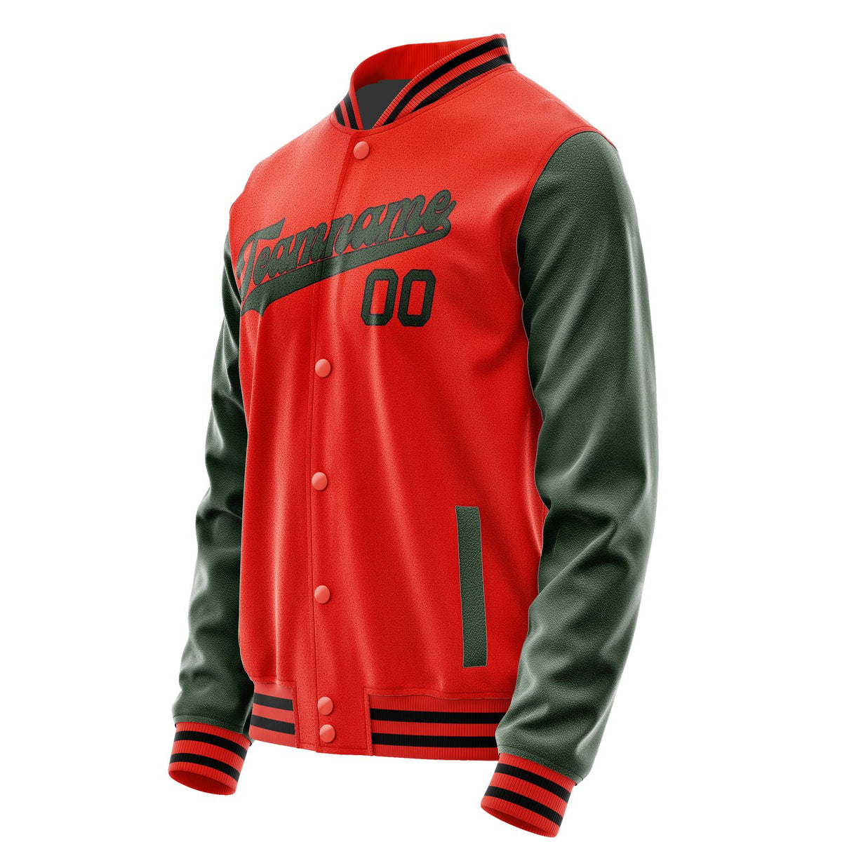 Custom Orange Red Dark Green Jacket JA1212061217B31706