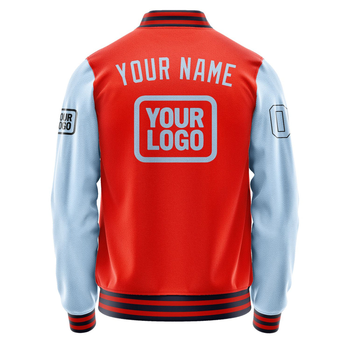 Custom Orange Red Light Blue Jacket JA121208111217080817