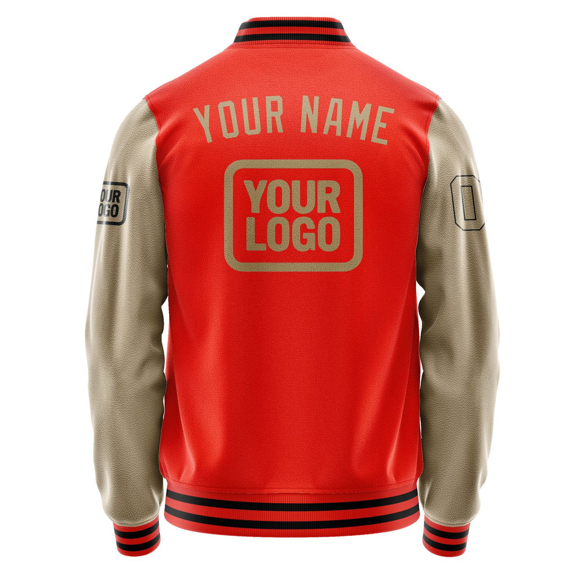 Custom Orange Red Light Khaki Jacket JA121225121717252517