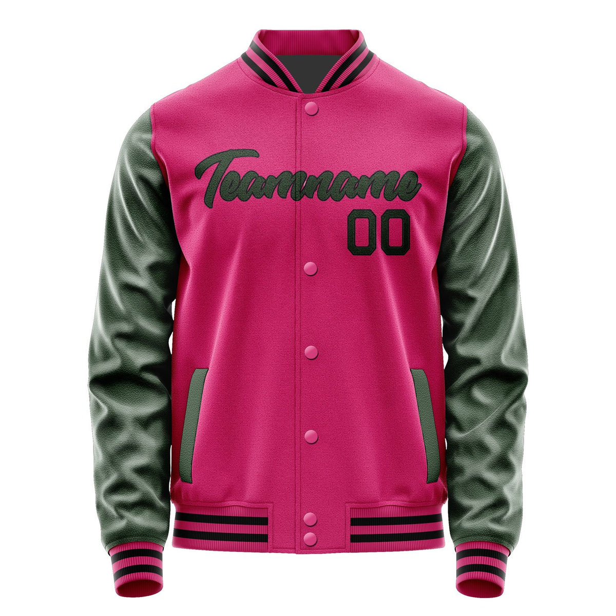 Custom Pink Dark Green Jacket JA1313061317B21706