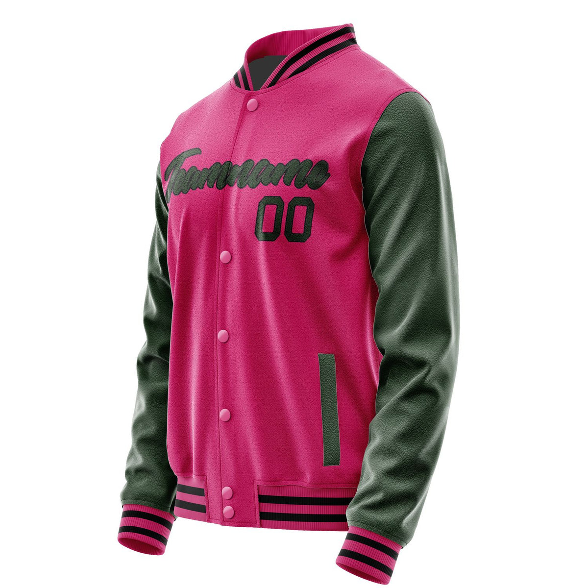 Custom Pink Dark Green Jacket JA1313061317B21706