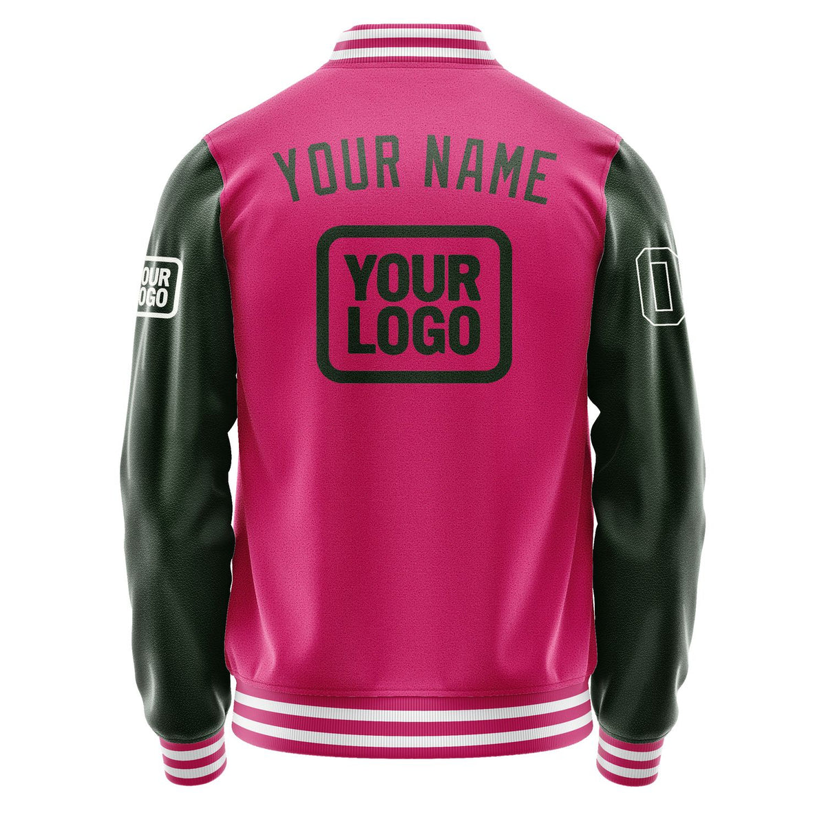 Custom Pink Dark Green Jacket JA131306131818060618