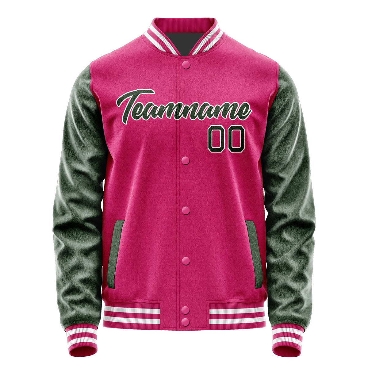 Custom Pink Dark Green Jacket JA1313061318B21806