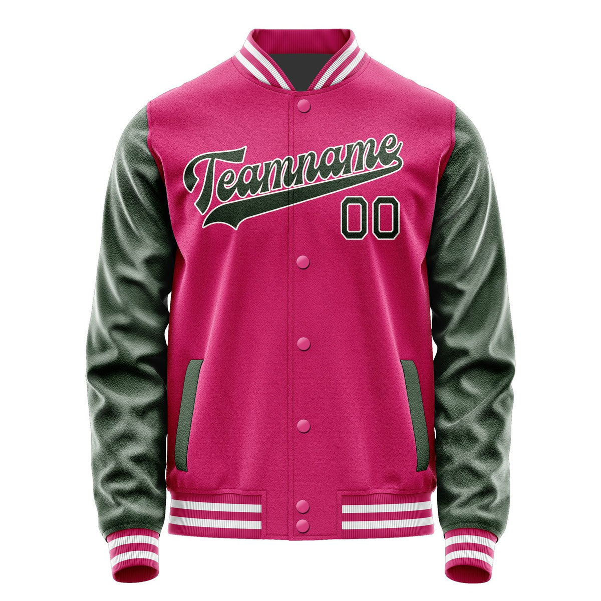 Custom Pink Dark Green Jacket JA1313061318B31806