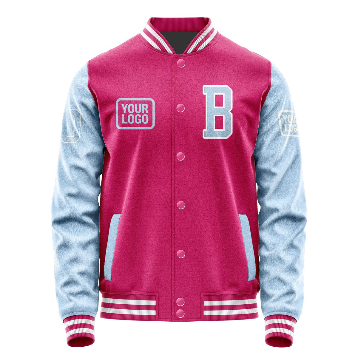 Custom Pink Light Blue Jacket JA131308131818080818