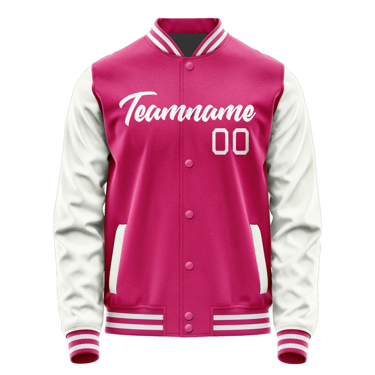 Custom Pink White Jacket JA1313181318B21818