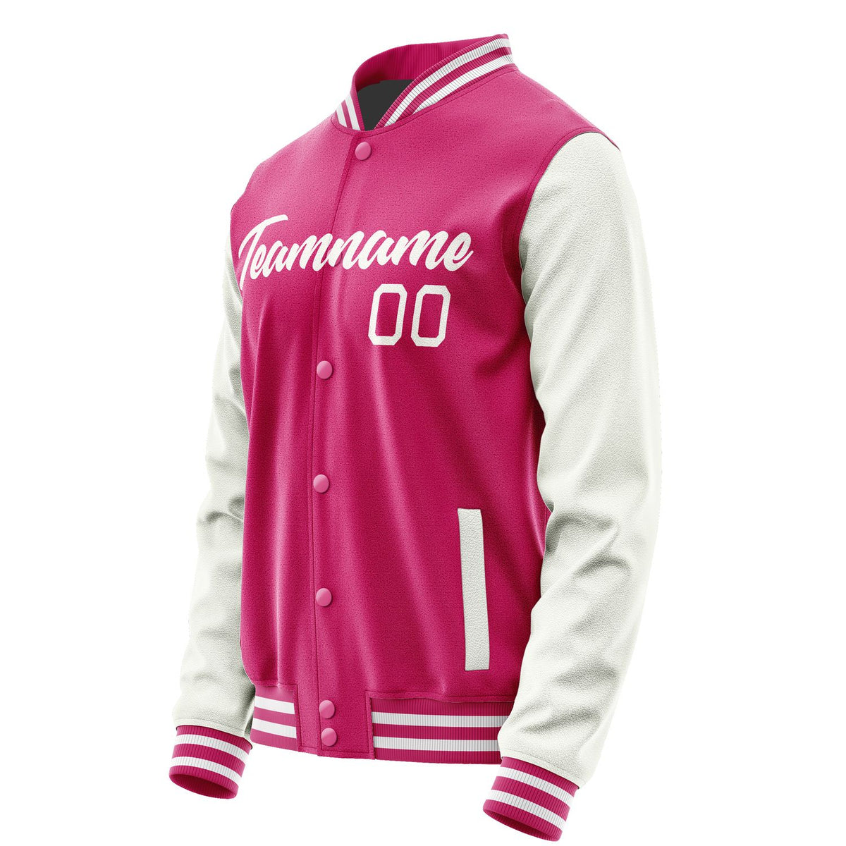 Custom Pink White Jacket JA1313181318B21818