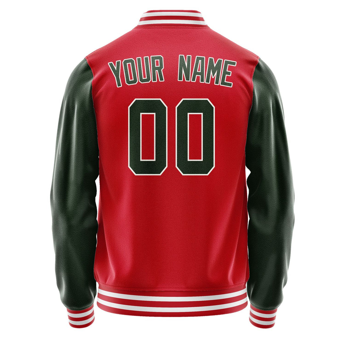 Custom Red Dark Green Jacket JA1414061418B31806