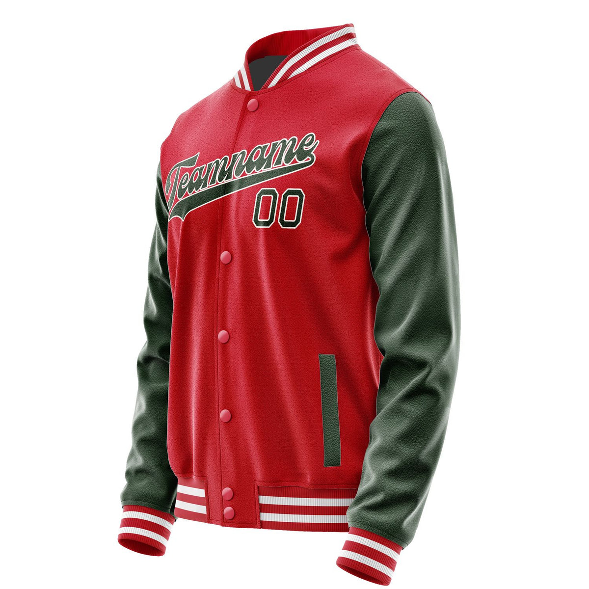 Custom Red Dark Green Jacket JA1414061418B31806