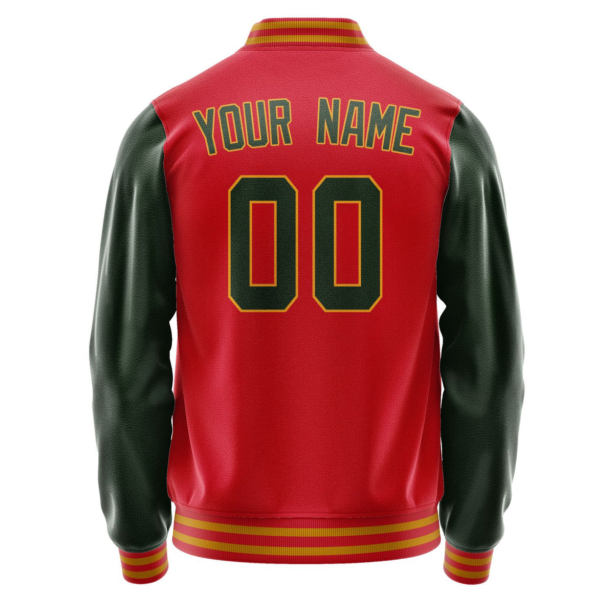 Custom Red Dark Green Jacket JA1414061419B31906