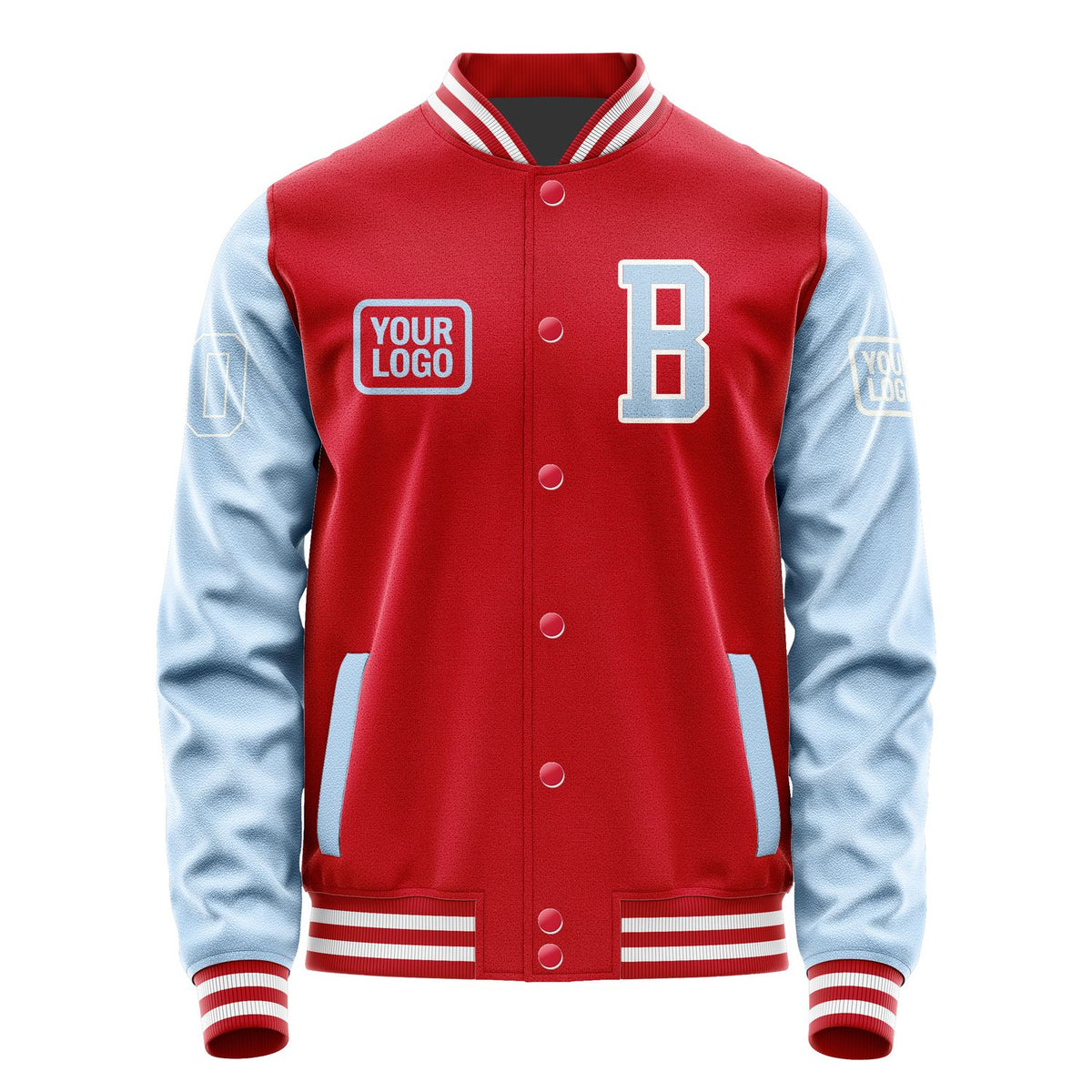 Custom Red Light Blue Jacket JA141408141818080818