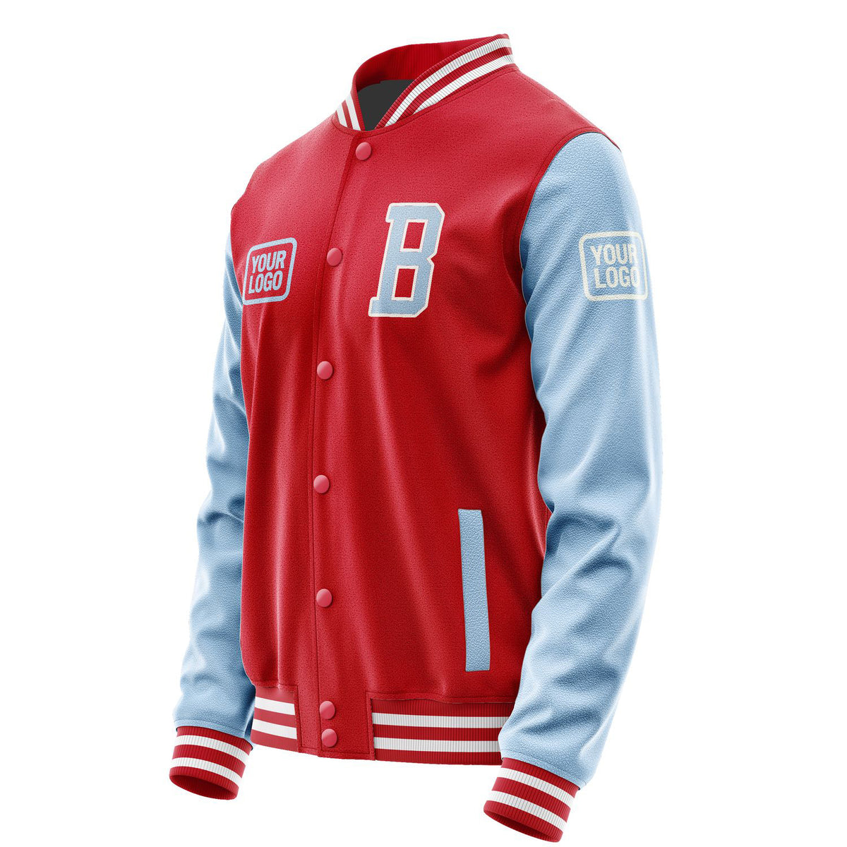 Custom Red Light Blue Jacket JA141408141818080818