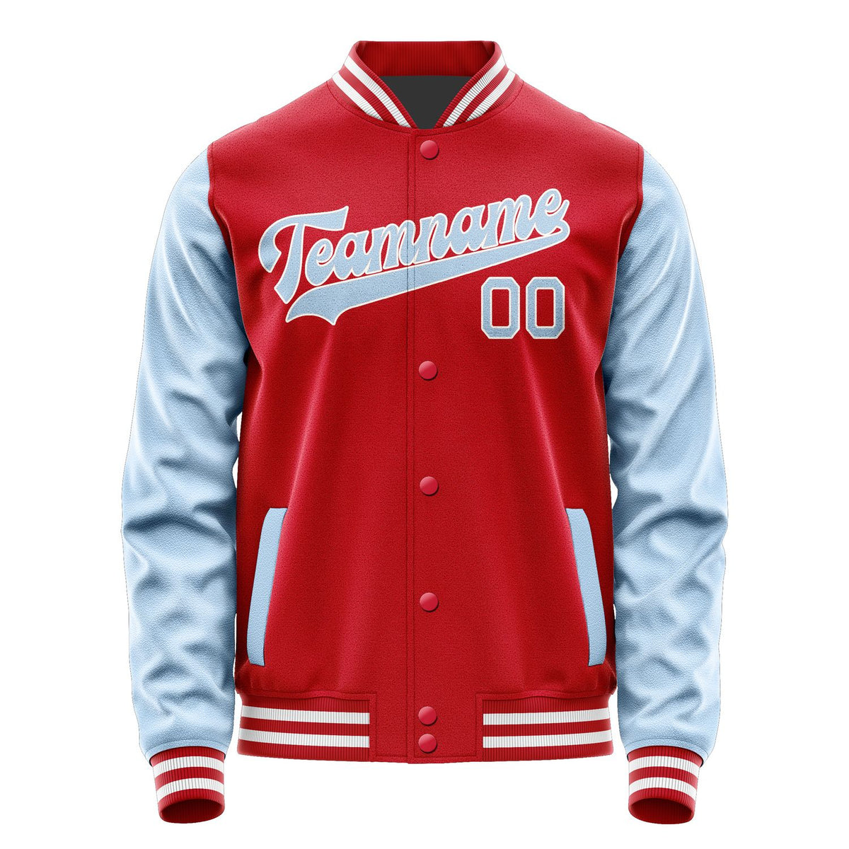 Custom Red Light Blue Jacket JA1414081418B31808