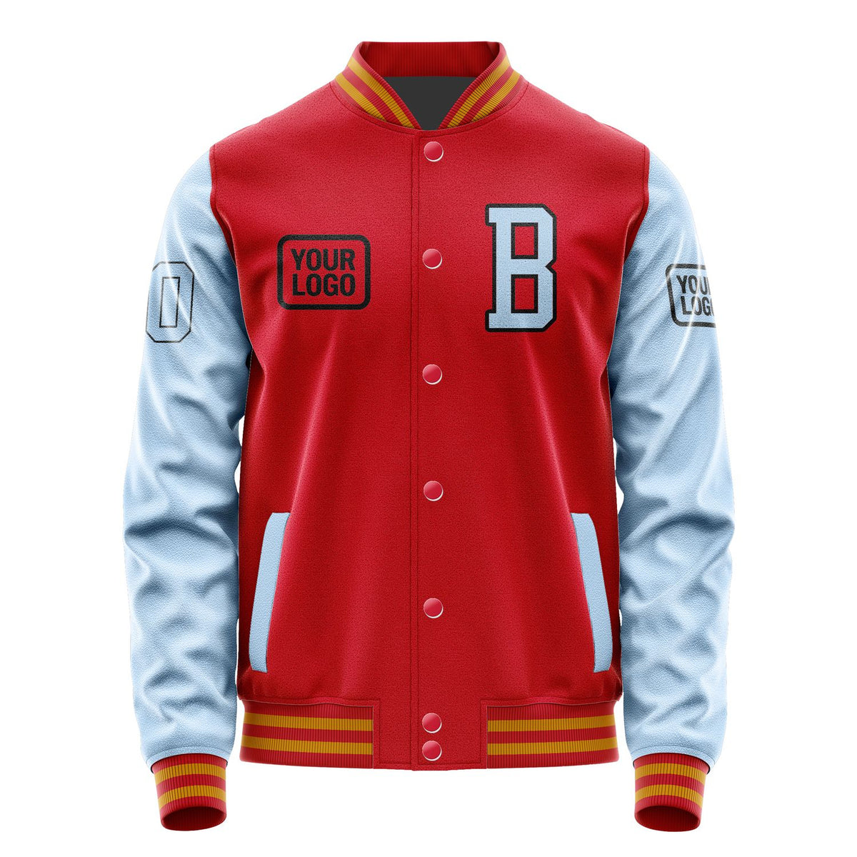 Custom Red Light Blue Jacket JA141408141917080817