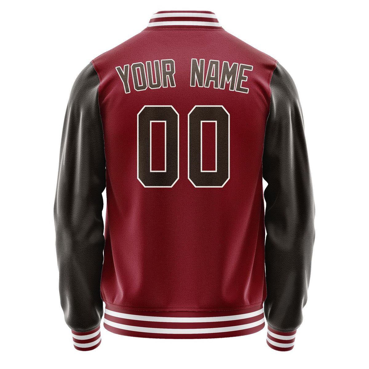 Custom Crimson Red Brown Jacket JA1515011518B31801