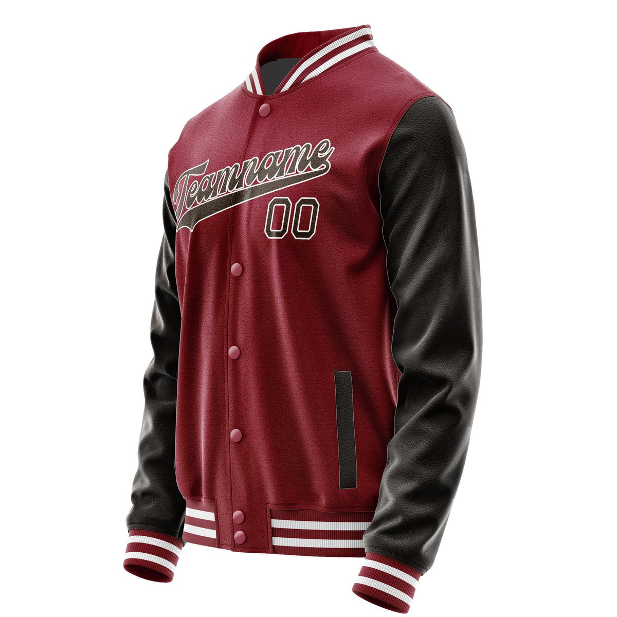 Custom Crimson Red Brown Jacket JA1515011518B31801