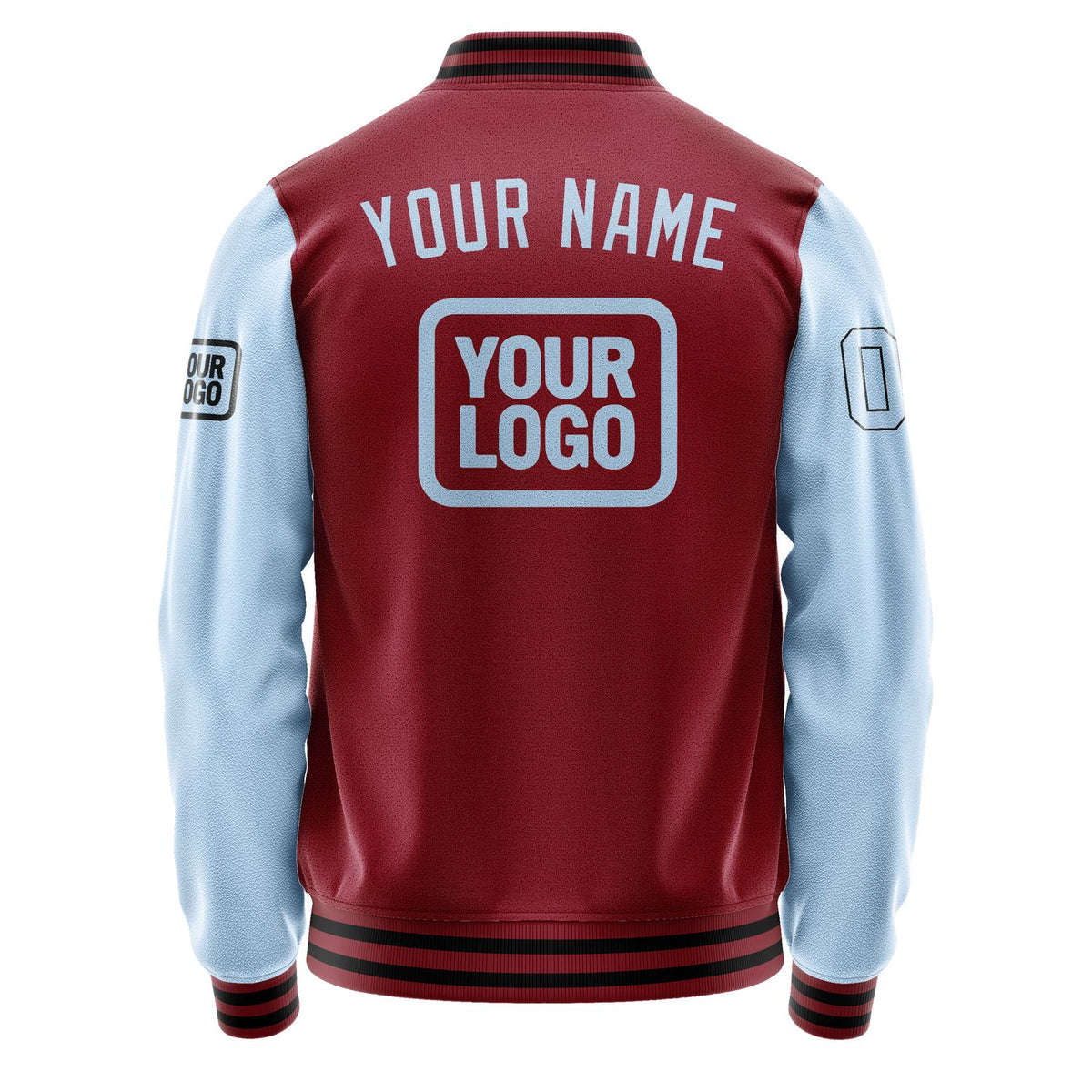 Custom Crimson Red Light Blue Jacket JA151508151717080817