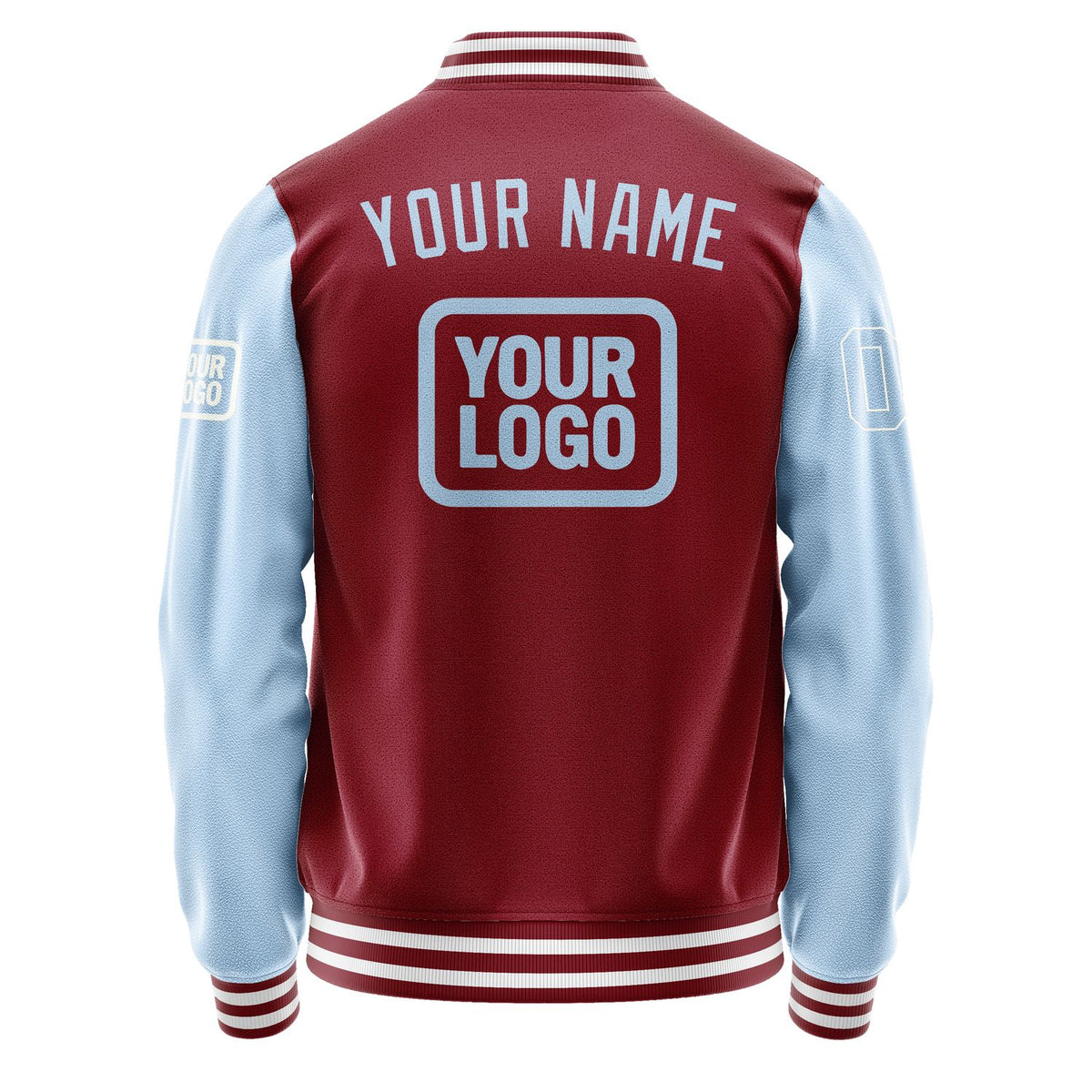 Custom Crimson Red Light Blue Jacket JA151508151818080818